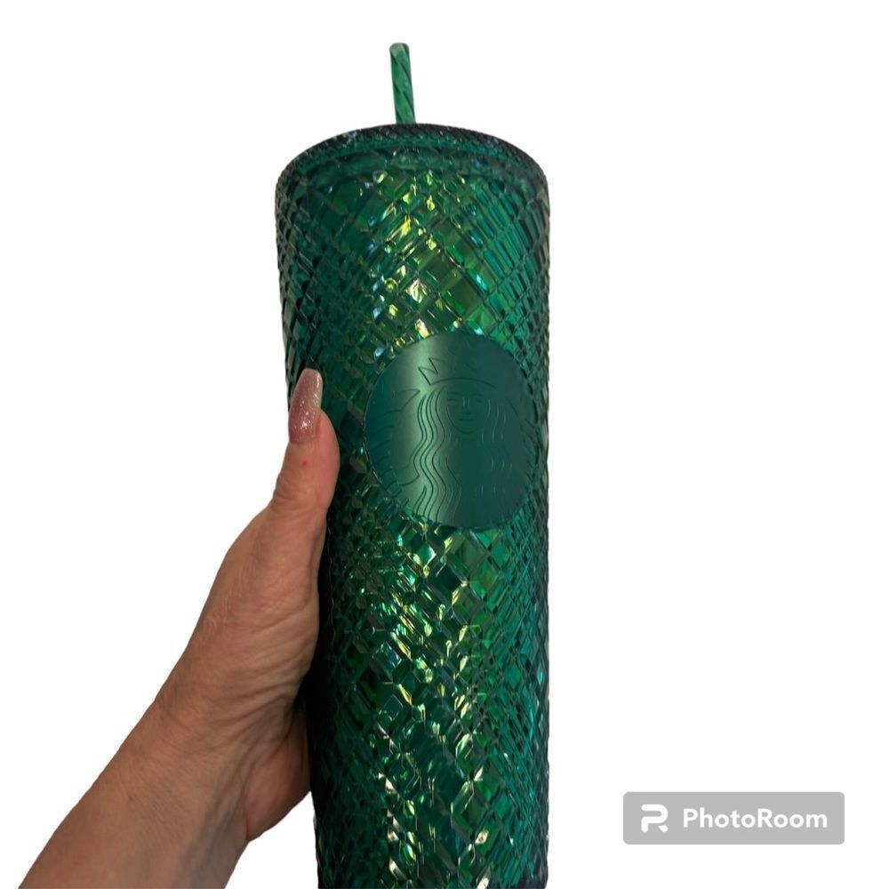 NEW Starbucks Holiday 2021 Jeweled Emerld Green 24 Oz Venti Tumbler Cold Cup